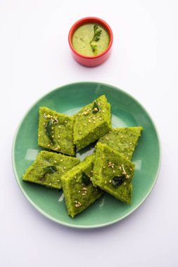 Khaman Dhokla made with green gram beans makes it a healthy, tasty and nutritious variety