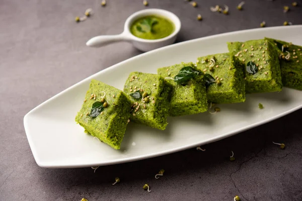 Khaman Dhokla made with green gram beans makes it a healthy, tasty and nutritious variety