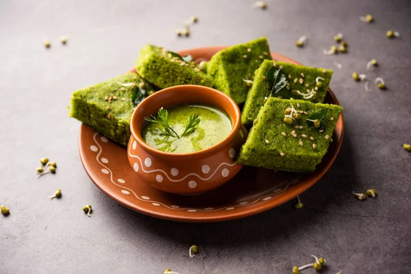 Khaman Dhokla made with green gram beans makes it a healthy, tasty and nutritious variety