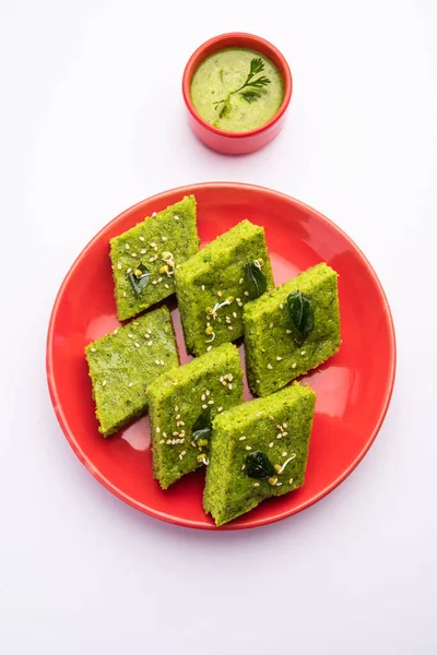 Khaman Dhokla made with green gram beans makes it a healthy, tasty and nutritious variety