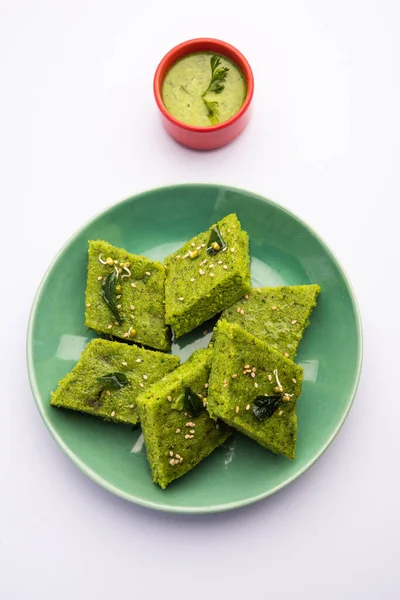 Khaman Dhokla made with green gram beans makes it a healthy, tasty and nutritious variety