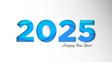  Mutlu yıllar 2025 Geçmiş Şablonu. Kağıt Kesiği 2025 'in Holiday Vector Illulation' ı. 2025 Kağıt Kesme Arkaplan Festivali Posteri veya Sancak Tasarımı. Modern Mutlu Yıllar Arkaplanı