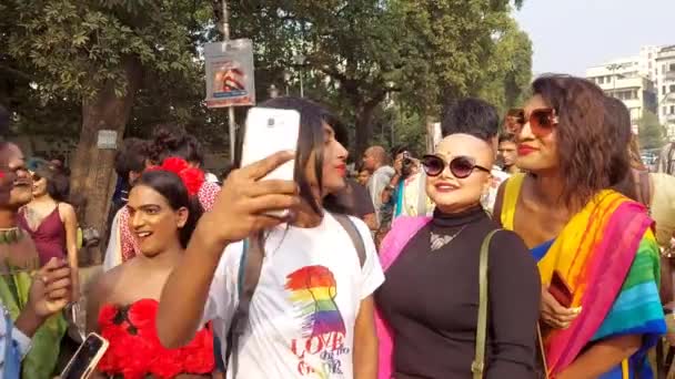 Kalkata Západní Bengálsko Indie Prosince 2022 Ženy Placketem Spolu Komunitou — Stock video