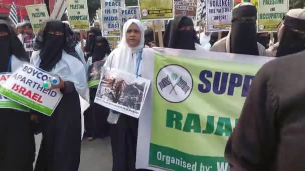 Calcutta West Bengal Ινδία Σεπτεμβρίου 2023 Εκδήλωση Διαμαρτυρίας Στο Jamiat — Αρχείο Βίντεο