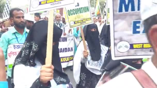 Calcutta West Bengal India Szeptember 2023 Indiai Muszlim Nők Részt — Stock videók