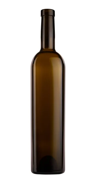 Vooraanzicht Van Lange Delicate Wijnfles Met Bruin Glas Geen Label — Stockfoto