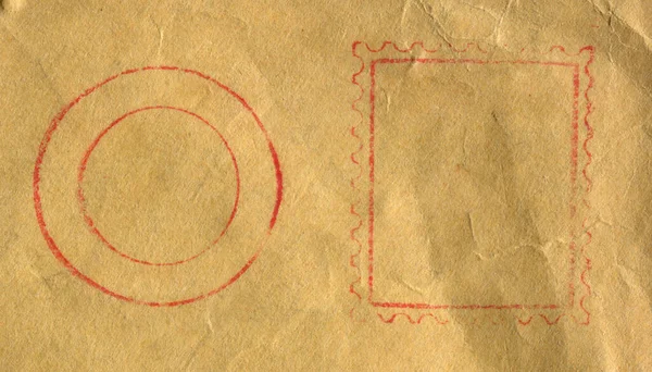 Posta Mührünün Kırmızı Mürekkeple Mühürlenmiş Boş Eski Izleri Olan Işi — Stok fotoğraf