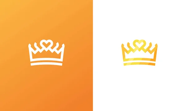 Crown Love Luxurious Logo Vector - Stok Vektor
