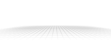 Teknoloji kablo çerçevesi. Vektör bakış açısı ızgarası. Dijital uzay. Beyaz arkaplanda ağ.