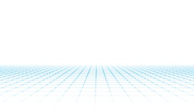 Teknoloji kablo çerçevesi. Vektör bakış açısı ızgarası. Dijital uzay. Beyaz arkaplanda ağ.