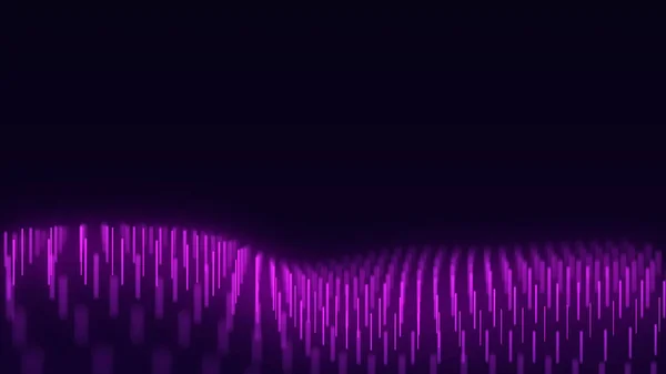 Абстрактна Технологія Хвиля Частинок Велика Візуалізація Даних Темний Фон Рожевими — стокове фото