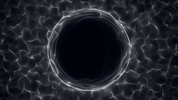 Abstrakter Drahtgittertunnel Schwarzes Wurmloch Portalraster Futuristische Fantasie Quadratischen Trichter Darstellung — Stockfoto
