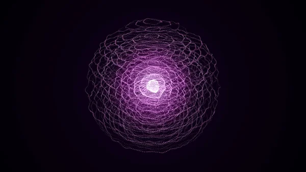 未来的粉色球体的粒子和线条 网络连接大数据 摘要技术背景 3D渲染 — 图库照片