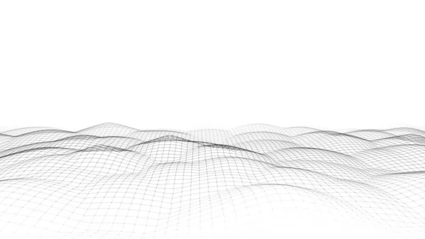Футуристична Технологія Хвиля Цифровий Кіберпростір Абстрактна Хвиля Рухомими Частинками Чорному — стоковий вектор