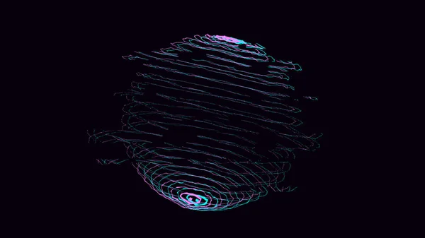 Vector Futuristic Glitch Sphere Particles Lines Network Connection Big Data — Stockvector
