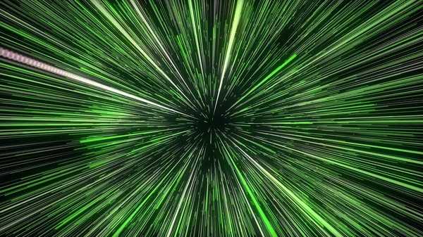 Abstract Circular Light Speed Background Dynamic Green Lines Futuristic Explosion — Stock Photo, Image