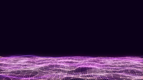 Футуристичні Технології Подвійна Хвиля Цифровий Кіберпростір Абстрактна Хвиля Рухомими Частинками — стокове фото