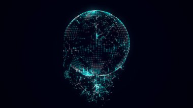 Parçacıkların ve çizgilerin gelecekteki arızası. Ağ bağlantısı büyük veri. Soyut teknoloji geçmişi. 3d oluşturma.