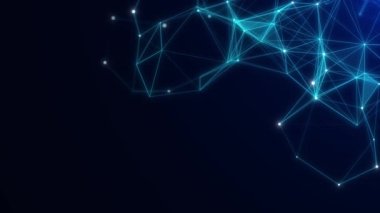 Siber ağ bağlantı yapısı. Teknoloji büyük verileri birbirine bağlıyor. Bilim geçmişi. İş için fütüristik fon. 3B görüntüleme.