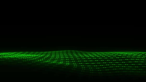 Futuristic Digital Wave Dark Glitch Cyberspace Abstract Wave Dots Line — 비디오