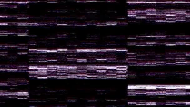 グリッチ効果のあるハッキングされたコンピュータ画面 歪み線のエラーテンプレート 概要色波のあるデジタル背景 3Dレンダリング — ストック動画