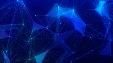 Siber ağ bağlantı yapısı. Teknoloji büyük verileri birbirine bağlıyor. Bilim geçmişi. İş için fütüristik fon. 3B görüntüleme.