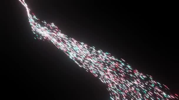 Abstract Vortex Deeltjes Achtergrond Dynamische Blauwe Golf Beweegt Explosie Wormgat — Stockvideo