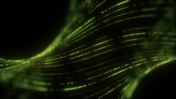 디지털 어두운 사이버공간 배경입니다 흐름으로 데이터 시각화 렌더링 — 비디오