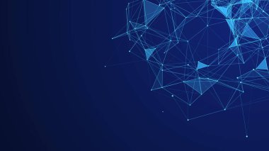 Siber ağ bağlantı yapısı. Teknoloji büyük verileri birbirine bağlıyor. Vektör bilimi geçmişi. Ticari fonun fonu.