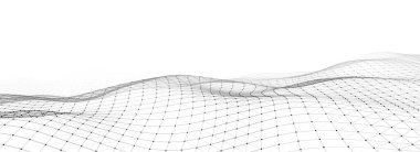 Gelecekçi teknoloji dalgası. Dijital siber uzay. Hareket eden parçacıklarla soyut vektör dalgası. Büyük veri analizleri.