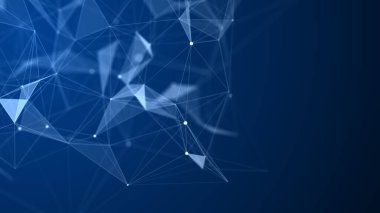 Siber ağ bağlantı yapısı. Teknoloji büyük verileri birbirine bağlıyor. Bilim geçmişi. İş için fütüristik fon. 3B görüntüleme.