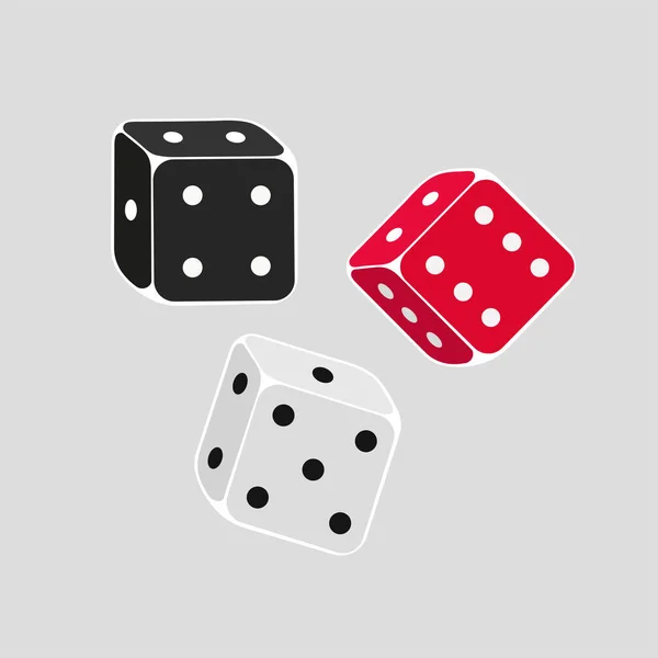 Black Red White Dice Casino Gambling Other Entertainment Games Vector — Stock Vector
