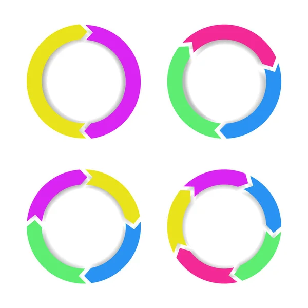 Cercles Infographiques Colorés Avec Sections Conception Vectorielle — Image vectorielle