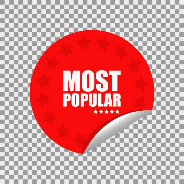 stock vector Most popular sticker with stars on the red background. Vector design.