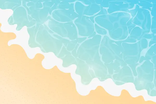 Plaj geçmişi. Okyanus kıyısında. Üst Manzara. Vektör tasarımı.