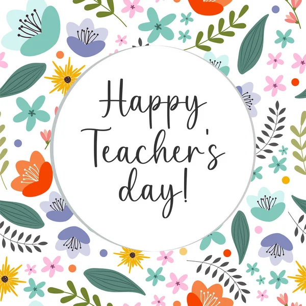 Çiçek arkaplanda öğretmenler günün kutlu olsun. Vektör tasarımı.