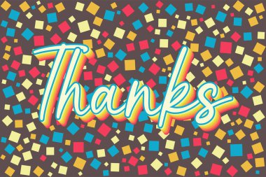 Renkli arka plan için teşekkürler. Vektör tasarımı.