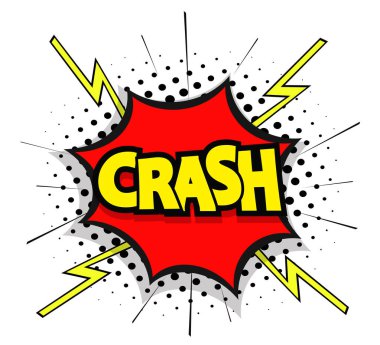 CRASH çizgi roman tabelası. Pop-art tarzı. Vektör tasarımı.
