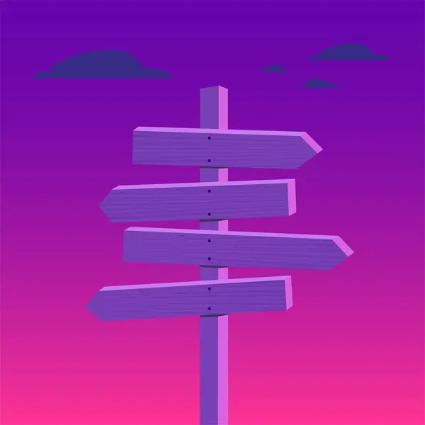 Gece veya akşam yön tabelası. Vektör tasarımı.