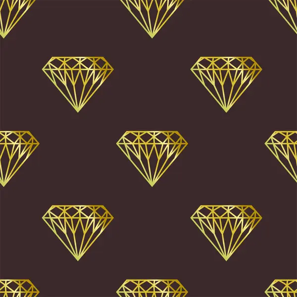 Kahverengi arka planda pırlanta sarısı, pürüzsüz desen. Vektör tasarımı. 