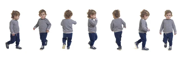 Gruppe Von Gleichem Baby Junge Fuß Auf Weißem Hintergrund — Stockfoto