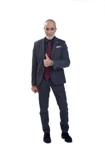Man Showing Thumbs White Backgroound — Stock Photo, Image