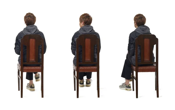 Rückseite Gleiche Frauenkleidung Sportbekleidung Und Onorak Auf Stuhl Sitzend Auf — Stockfoto