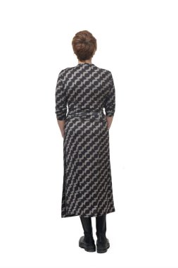 Beyaz arkaplanda bir kadının arka planı