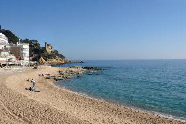 Cavall Bernat ve LLoret de Mar kalesi; Costa Brava; Girona ili; Katalonya; İspanya