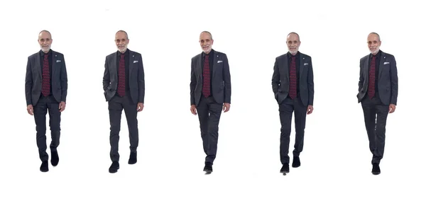 Främre Bild Grupp Samma Man Promenader Med Kostym Och Slips — Stockfoto