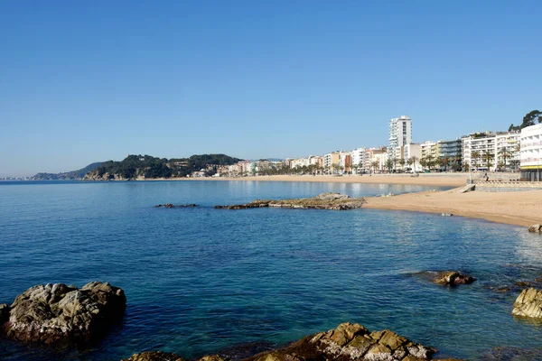 Strand Dorp Lloret Mar Costa Brava Provincie Girona Catalonië Spanje — Stockfoto