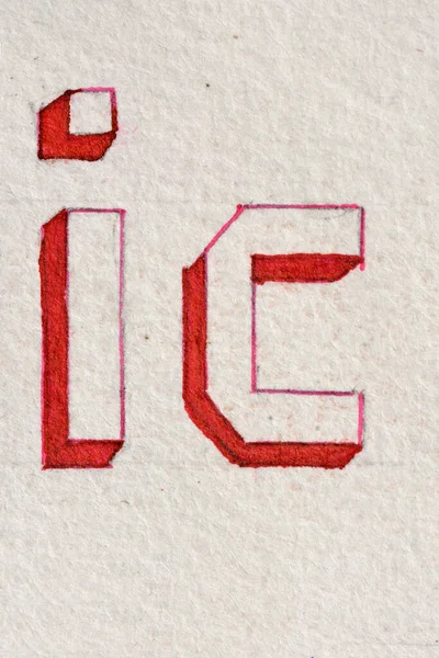 Letters Gemaakt Met Rode Punt Wit Papier — Stockfoto