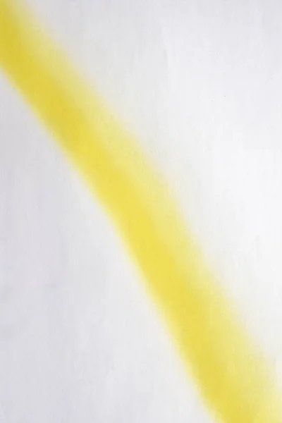 Spray Painted Yellow Diagonal Line White Paper Background — Stock Photo, Image