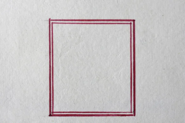 Αντικέ Τετράγωνο Πλαίσιο Κόκκινο Nib Χαρτί — Φωτογραφία Αρχείου
